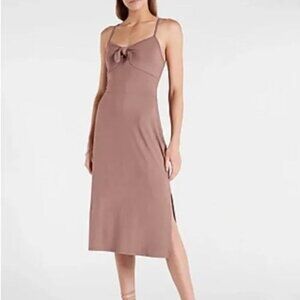Express Soft Tie Front Midi Dress